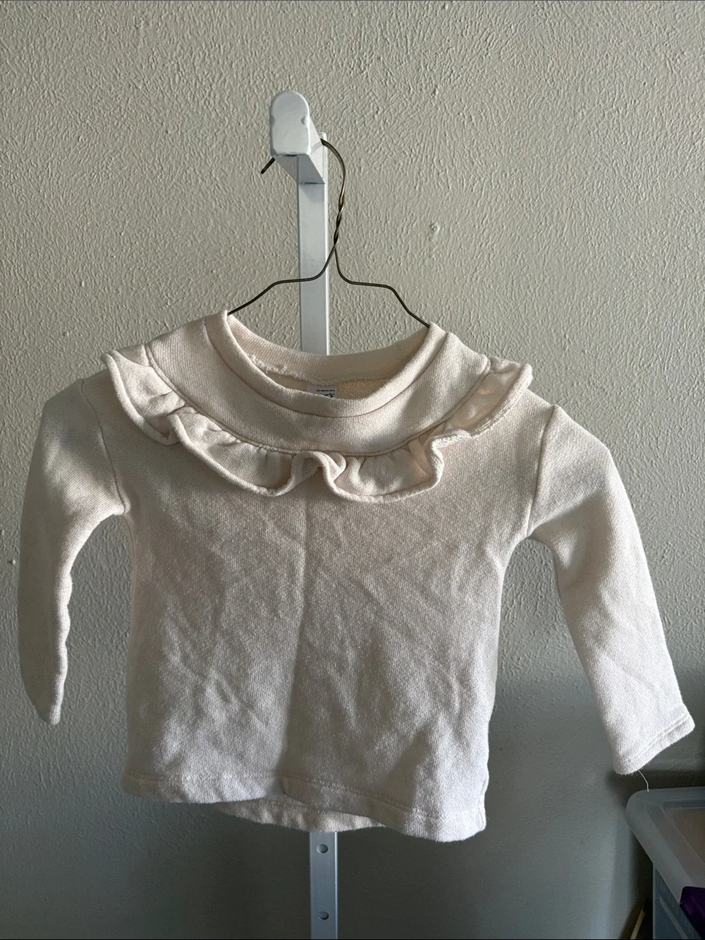Carter's Cream Ruffle Neck Long Sleeve Tee Size 2T